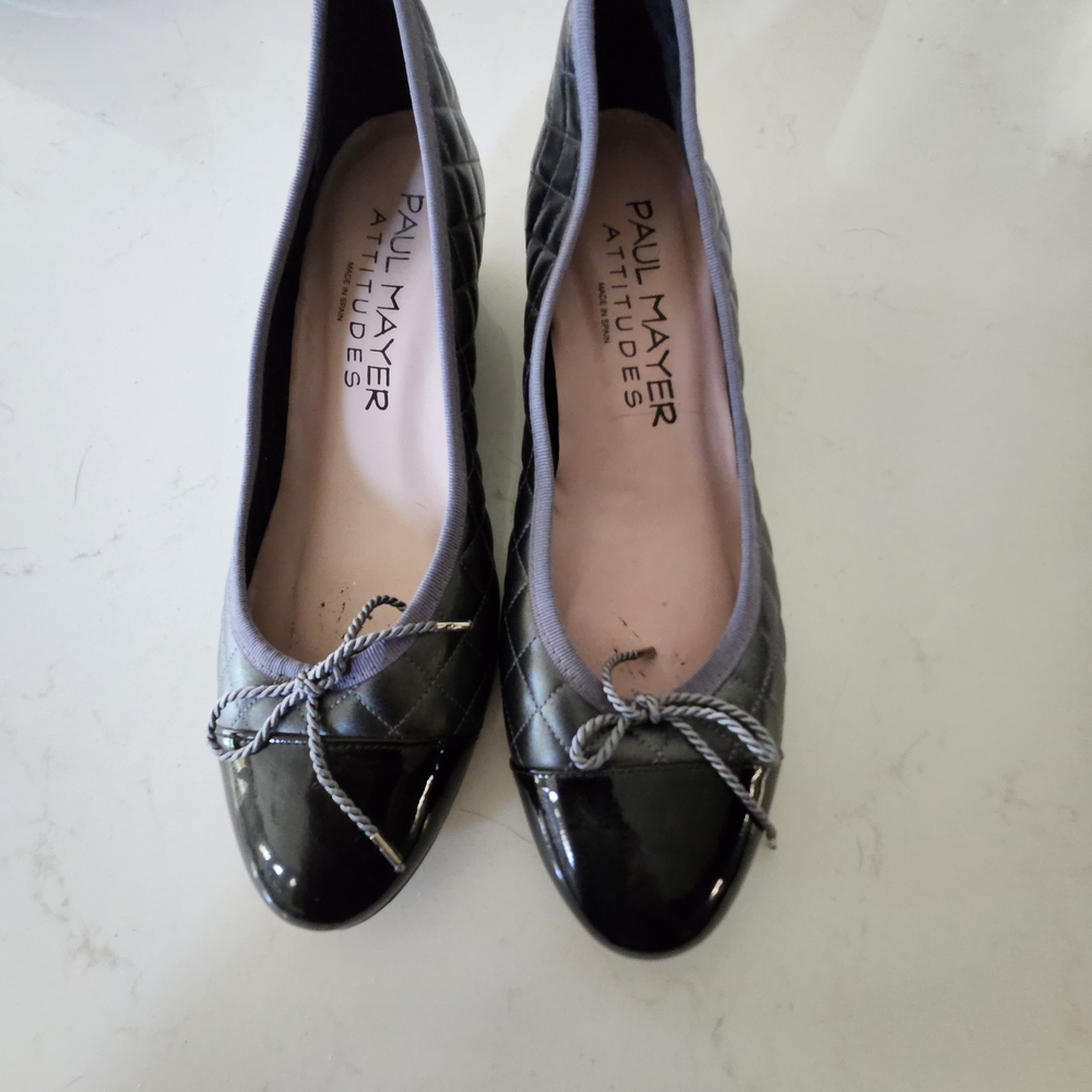 Paul Mayer Black and Gray Quilted Loafers